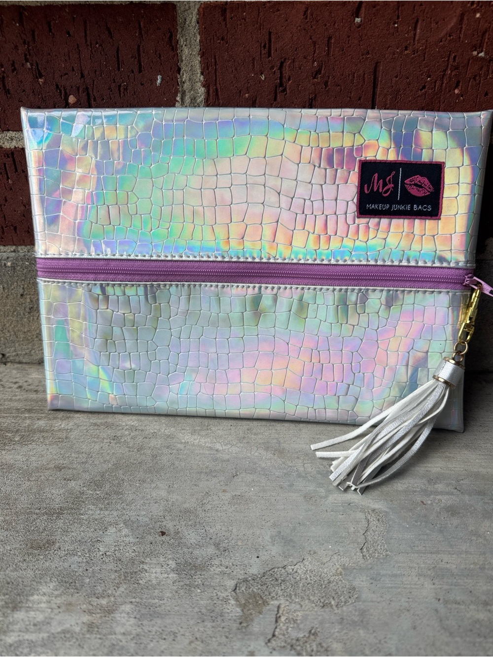 Makeup Junkie Bags—Iridescent Gator Cosmetic Bag